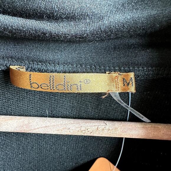 Belldini Long Sleeve Black Cowl Neck Grommet Detail Chic Minimalist Edgy - Picture 5 of 8